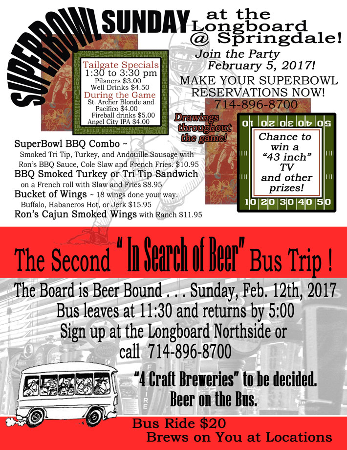 Read more about the article Super Bowl Bus Trip and Game Specials
