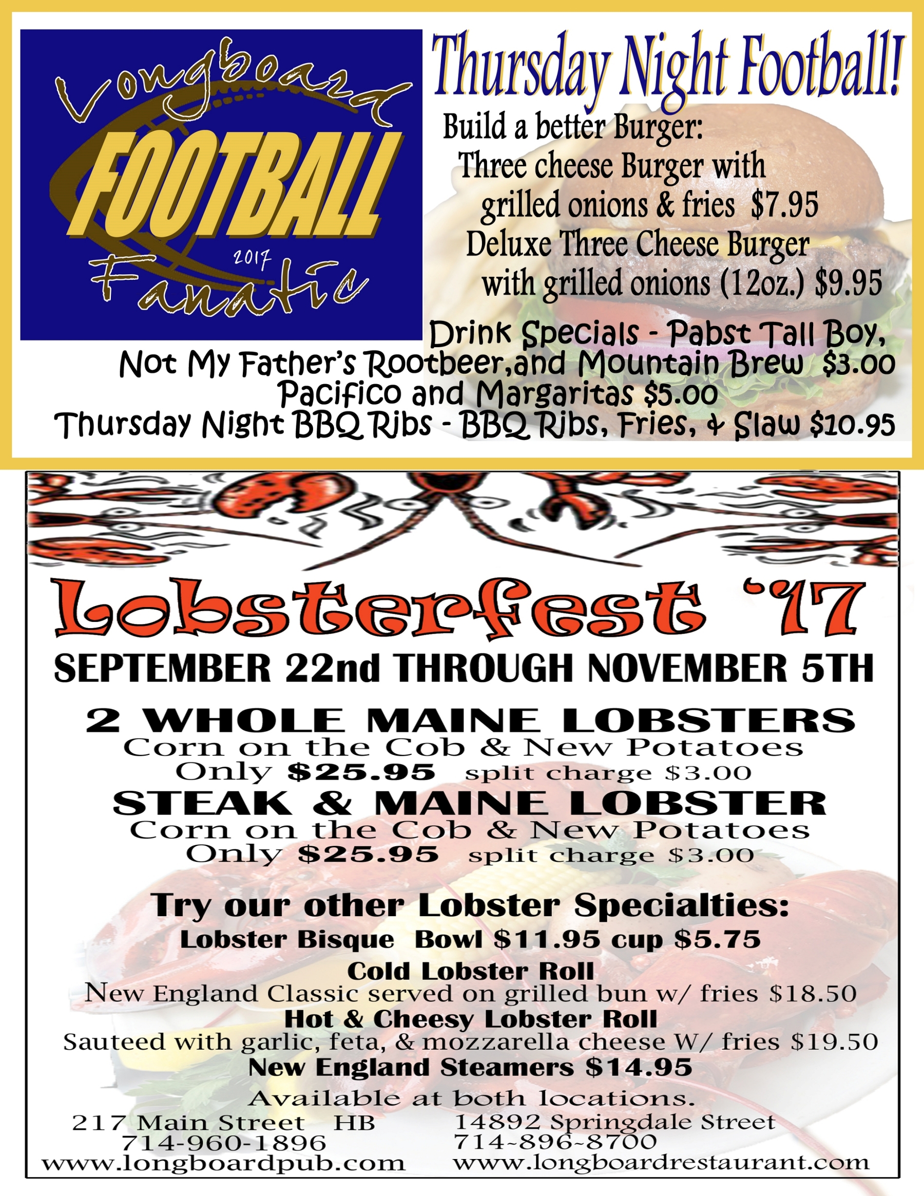 Read more about the article Lobsterfest ’17 & Thursday Night Football