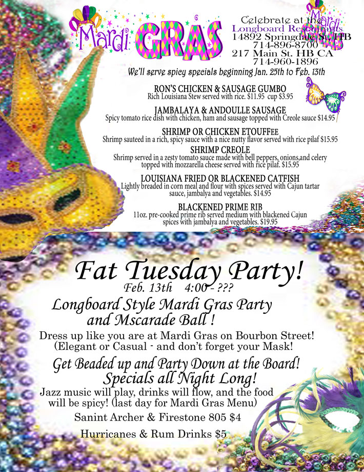 Read more about the article Fat Tuesday Party Tuesday Feb. 13th