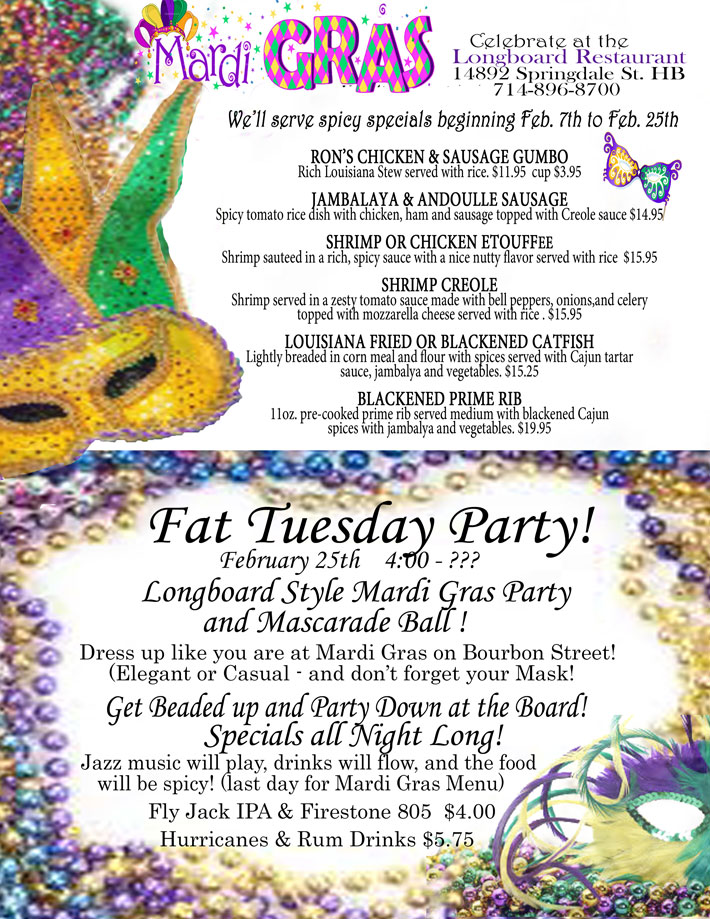 Read more about the article Celebrate Fat Tuesday and Mardi Gras at The Longboard Northside