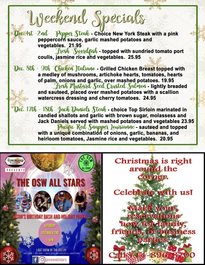 Read more about the article Christmas Weekend Specials